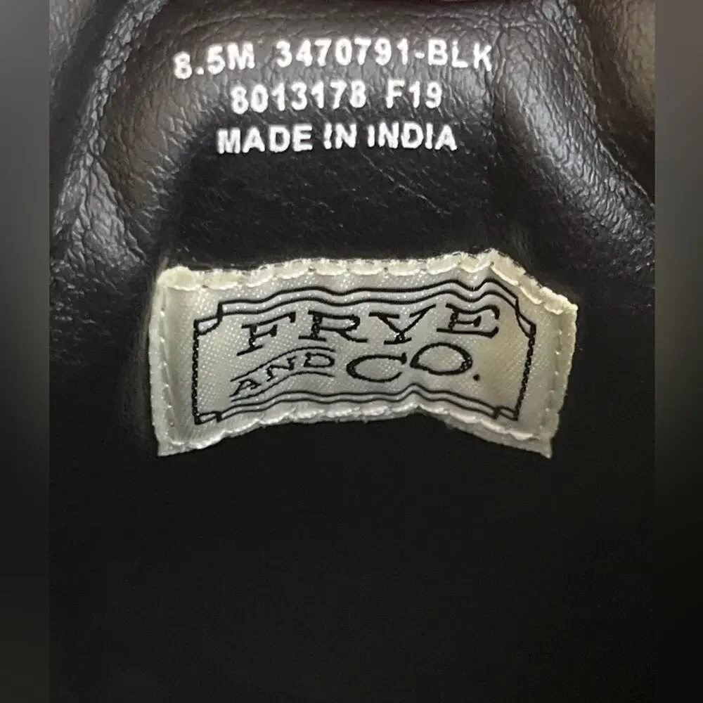 Frye And Co Sindy Moto Low Black Leather Zipper Detail Sneaker Women’s Size 8.5M - Picture 2 of 12